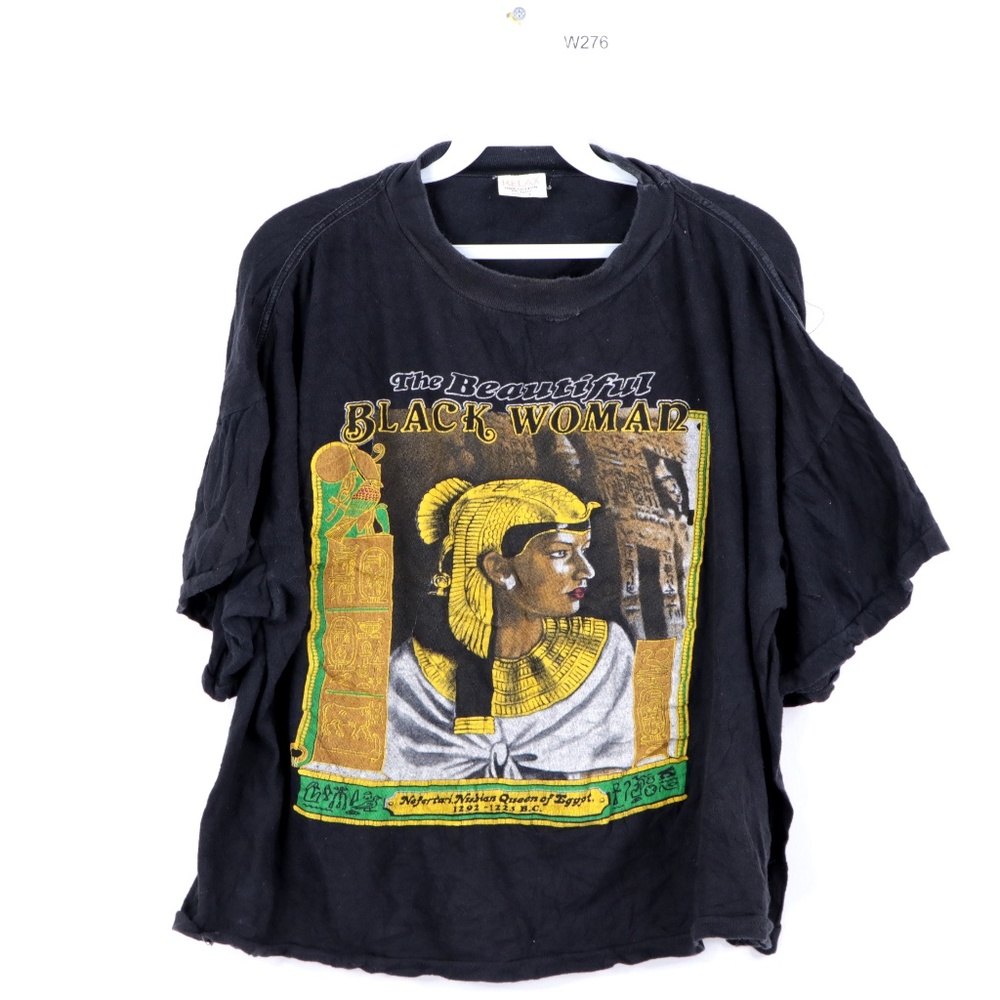 90s Womens Large Beautiful Black Woman Egypt Shirt